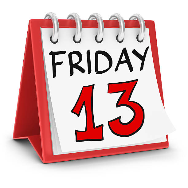 3d render.  Calendar Friday the 13th isolated on white background